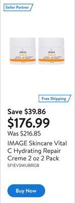 Walmart Image skincare vital c hydrating repair creme 2 oz 2 pack offer