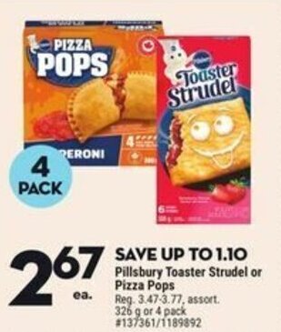 Giant Tiger Pillsbury Toaster Strudel or Pizza Pops offer