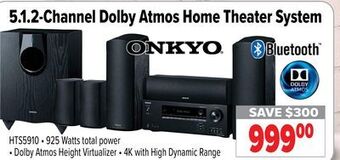 2001 Audio Video Onkyo® 5.1.2-channel dolby atmos home theater system offer