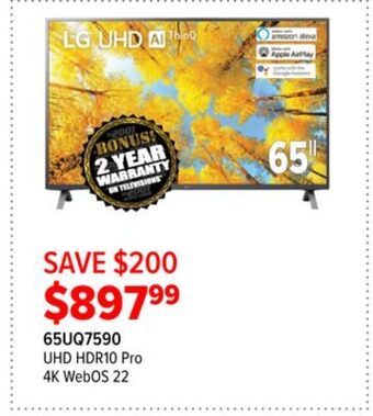 2001 Audio Video Lg 65 uhd hdr 10 pro 4k webos 22 offer