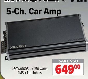2001 Audio Video Kicker 5-ch. car amp offer