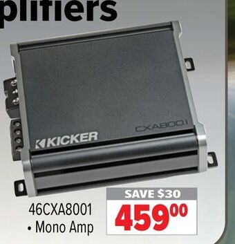 2001 Audio Video Kicker 5-ch. car amp offer