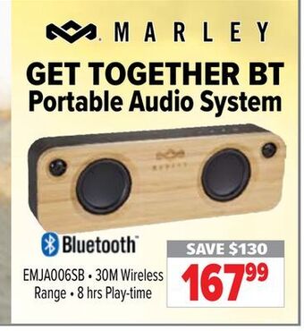 2001 Audio Video Marley portable audio system offer