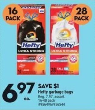 Giant Tiger Hefty garbage bags offer