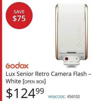 Vistek Godox lux senior retro camera flash – white [open box] offer