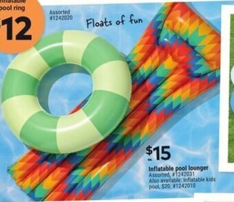 Giant Tiger Inflatable pool lounger offer