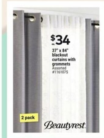 Giant Tiger 37" x 84" blackout curtains with grommets offer