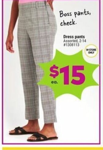 Giant Tiger Dress pants offer