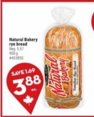 Giant Tiger Natural Bakery rye bread offer