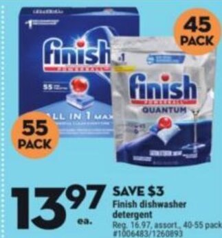 Giant Tiger Finish dishwasher detergent offer