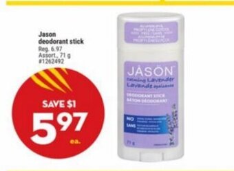 Giant Tiger Jason deodorant stick offer