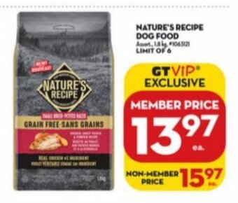 Giant Tiger NATURE'S RECIPE DOG FOOD offer