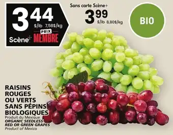 Rachelle-Bery Grocery RAISINS ROUGES OU VERTS SANS PÉPINS BIOLOGIQUES offer