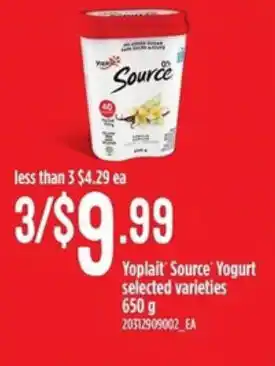 Zehrs Markets Yoplait source yogurt selected varieties offer