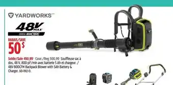 Canadian Tire 48V 800CFM Backpack Blower with 5Ah Battery & Charger. 60-1912-0. offer