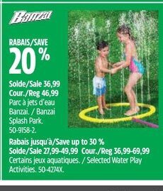 Canadian Tire Banzai Splash Park offer