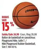 Canadian Tire Nike Playground Rubber Basketball, Size 7.184-1127-6. offer
