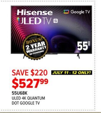 2001 Audio Video Hisense uled 4k quantum dot google tv offer