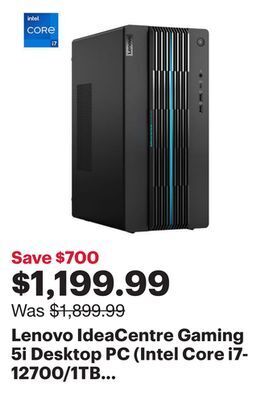 Best Buy Lenovo ideacentre gaming 5i desktop pc (intel core i7-12700/1tb hdd/512gb ssd/16gb ram/rtx 3060) -eng - only at best buy offer
