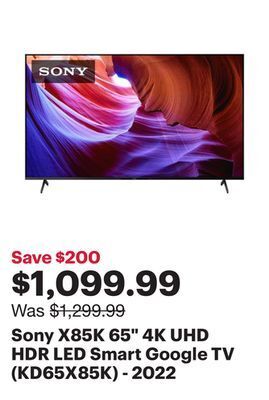 Best Buy Sony x85k 65 4k uhd hdr led smart google tv (kd65x85k) - 2022 offer
