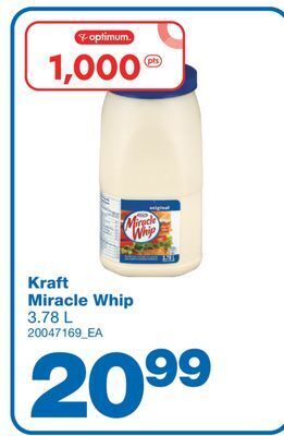 Wholesale Club Kraft miracle whip, 3.78 l offer