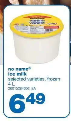 Wholesale Club No name® ice milk, 4 l offer