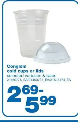 Wholesale Club Conglom cold cups or lids offer