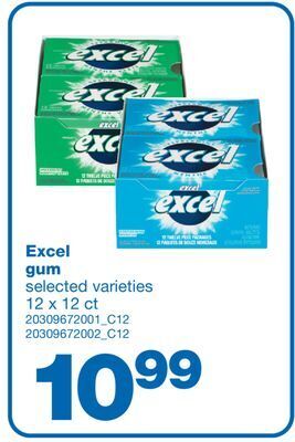 Wholesale Club Excel gum, 12 x 12 ct offer