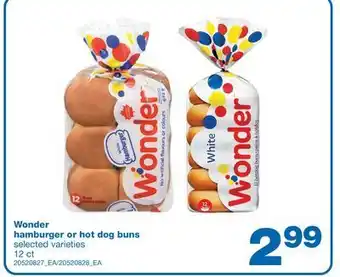 Wholesale Club Wonder hamburger or hot dog buns, 12 ct offer