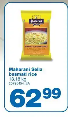 Wholesale Club Maharani sella basmati rice, 18.18 kg offer