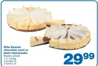 Wholesale Club Elite sweets chocolate swirl or plain cheesecake, 1.7-1.9 kg offer