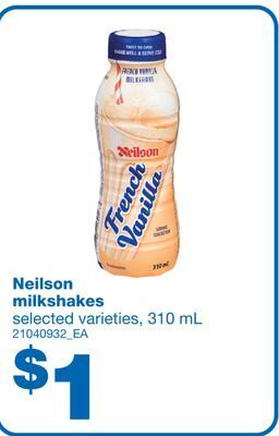 Wholesale Club Neilson milkshakes, 310 ml offer
