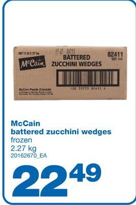 Wholesale Club Mccain battered zucchini wedges, 2.27 kg offer