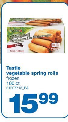 Wholesale Club Tastie vegetable spring rolls, 100 ct offer