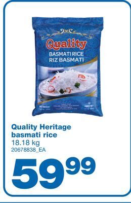 Wholesale Club Quality heritage basmati rice, 18.18 kg offer