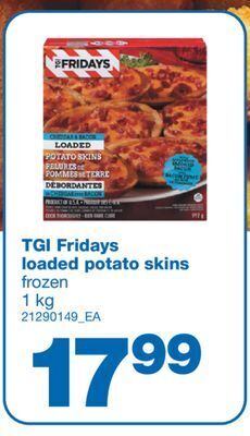 Wholesale Club Tgi fridays loaded potato skins, 1 kg offer