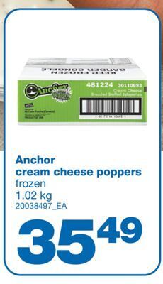Wholesale Club Anchor cream cheese poppers, 1.02 kg offer