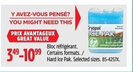 Canadian Tire Hard Ice Pak. offer
