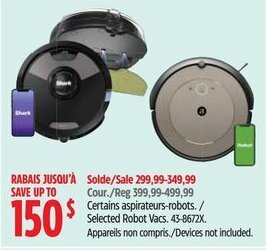 Canadian Tire Selected Robot Vacs, offer