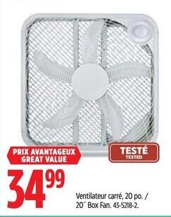 Canadian Tire 20" Box Fan. offer