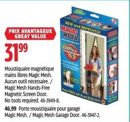 Canadian Tire Magic Mesh Hands-Free Magnetic Screen Door. No tools required. offer