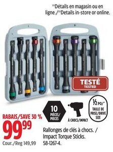 Canadian Tire Impact Torque Sticks. offer