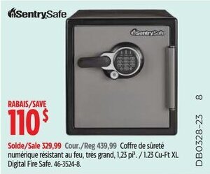 Canadian Tire 1.23 Cu-Ft XL Digital Fire Safe. offer