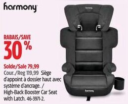Canadian Tire High-Back Booster Car Seat with Latch. offer