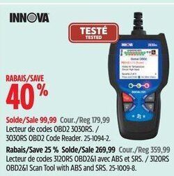 Canadian Tire 3030RS OBD2 Code Reader. offer