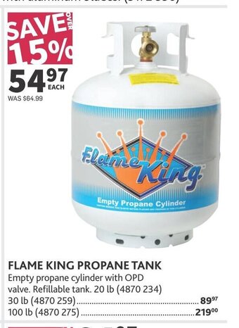 Co-op FLAME KING PROPANE TANK offer