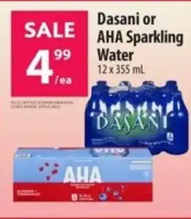 Co-op Dasani or AHA Sparkling Water 12x 355 ml offer