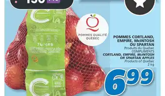 IGA POMMES CORTLAND, EMPIRE, MCINTOSH OU SPARTAN offer