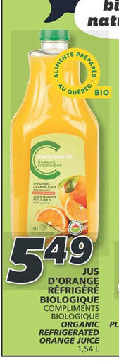 IGA JUS D'ORANGE RÉFRIGÉRÉ BIOLOGIQUE offer