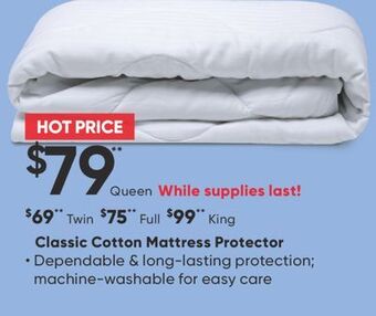 Sleep Country Classic cotton mattress protector offer